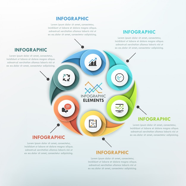 Szablon Cyklu Nowoczesny Infografiki