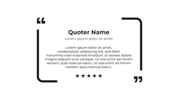 Szablon cytatu opinii narodów z symbolem zastępczym tekstu w modnym stylu papieru