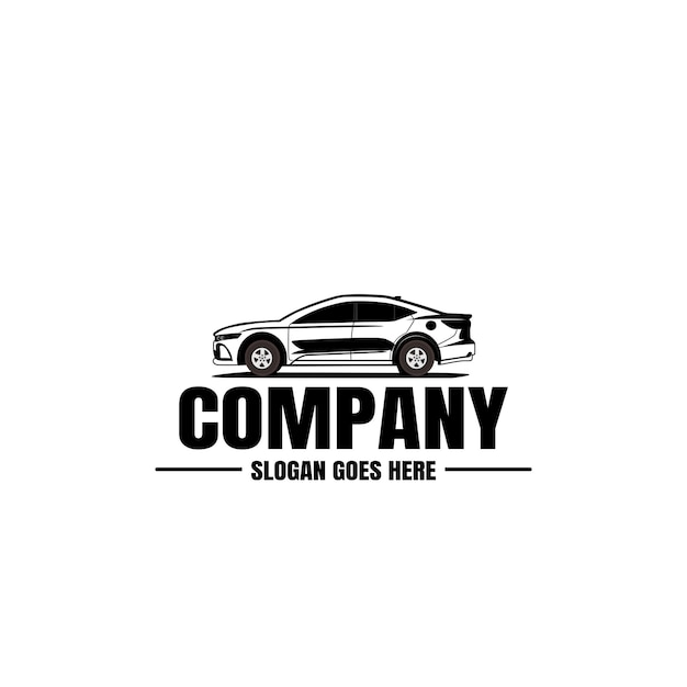Szablon czarny samochód i logo motoryzacyjny