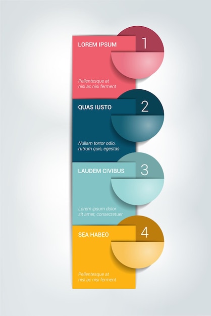 Szablon Czterech Kroków Numerowany Wykres Element Infografiki