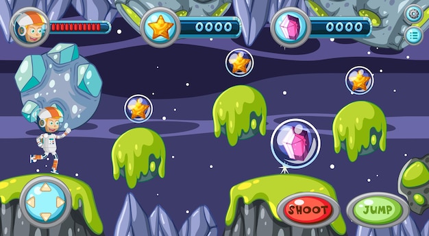 Szablon do gry Galaxy Space Scene