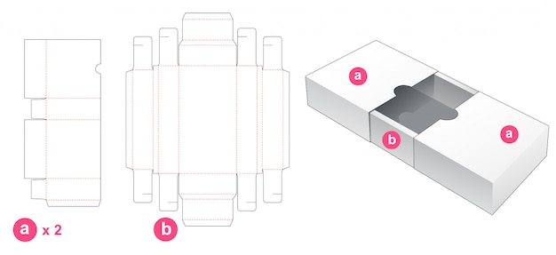 Szablon Do Wycinania 2 Pudełek Przesuwnych