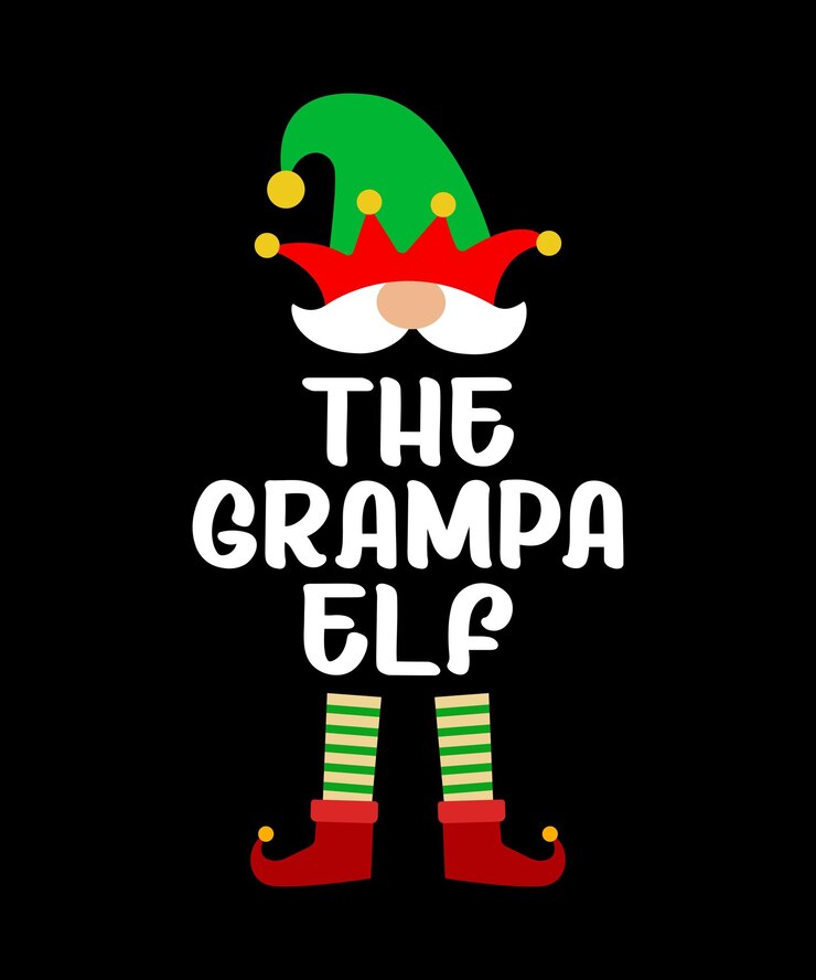 Wektor szablon drukowania koszulki grampa merry christmas zabawny projekt koszulki świętego mikołaja