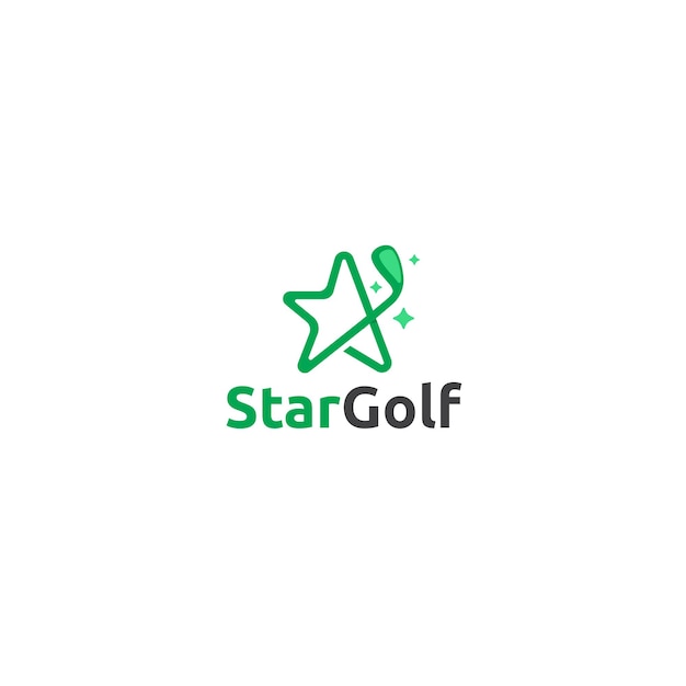 Szablon Edytowalnego Wektora Logo Star Golf