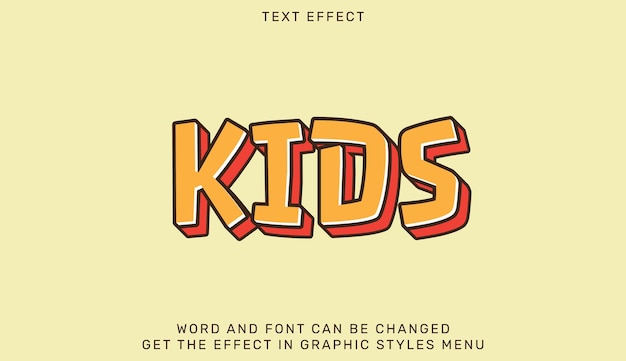 Szablon Efektów Tekstowych Dla Dzieci W Stylu 3d