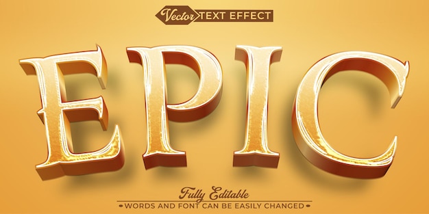Szablon efektów tekstowych Luxury Epic Vector Editable