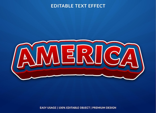 Szablon Efektu Tekstowego Ameryki Z Edytowalnym Układem I Abstrakcyjnym Stylem Dla Logo Firmy I Marki