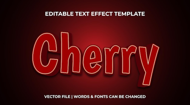 szablon efektu tekstu edytowalnego cherry