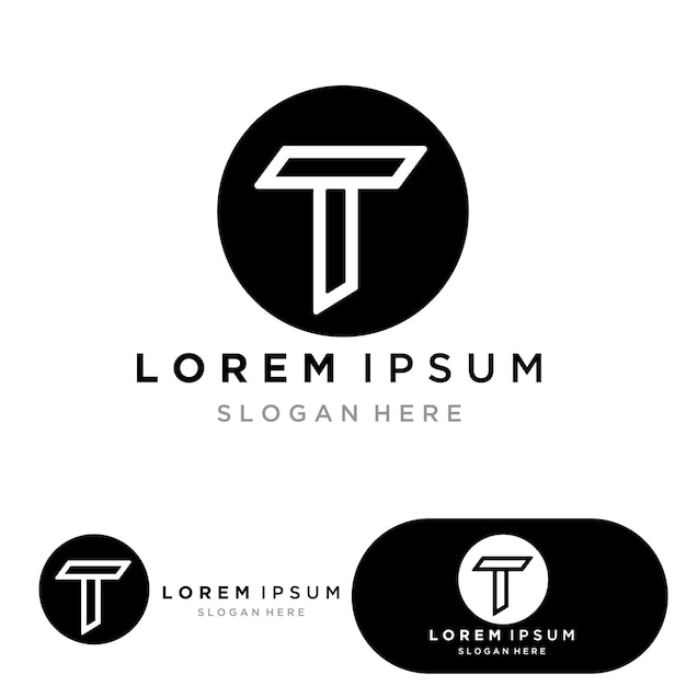 Plik wektorowy szablon elementu projektu ikona logo t