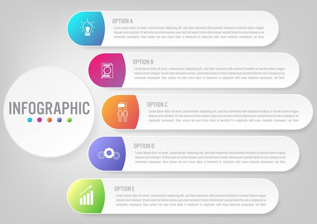 Szablon etykiety infographic biznesu
