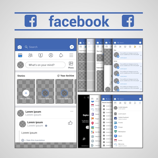 Szablon Facebook UX
