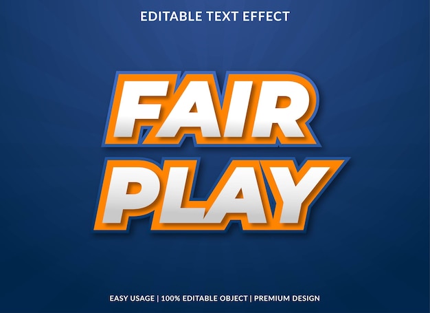 Szablon Fair Play Efekt Tekstowy W Stylu Premium