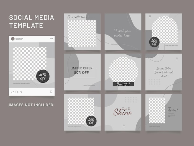 Szablon Fashion Feed Liquid Element Social Media Post Bundle