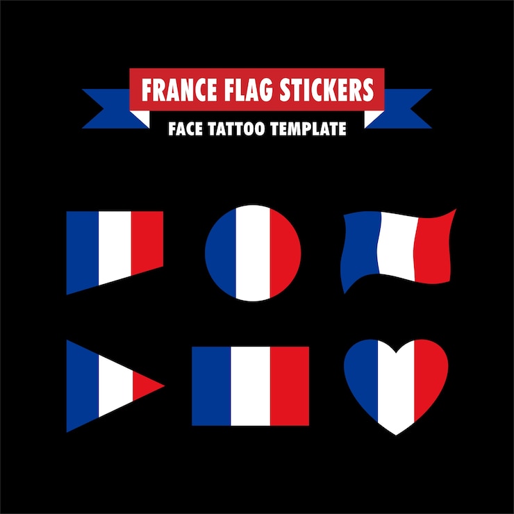 Wektor szablon flagi francji