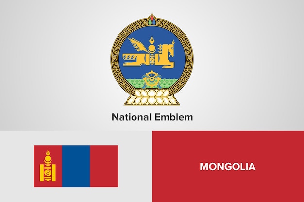 Szablon Flagi Godło Mongolii