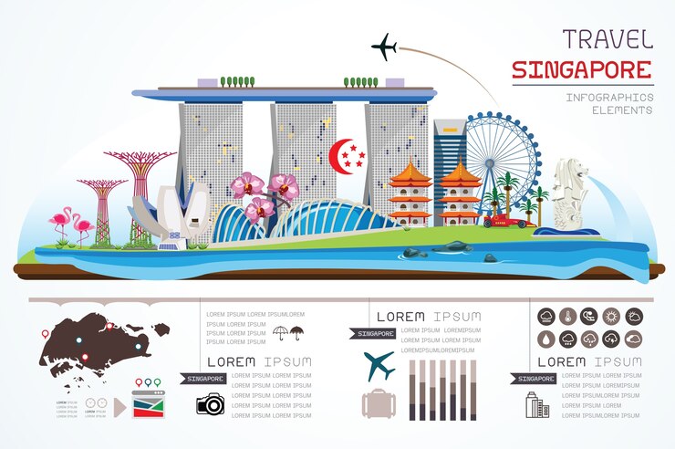 Wektor szablon graficzny informacji singapur.