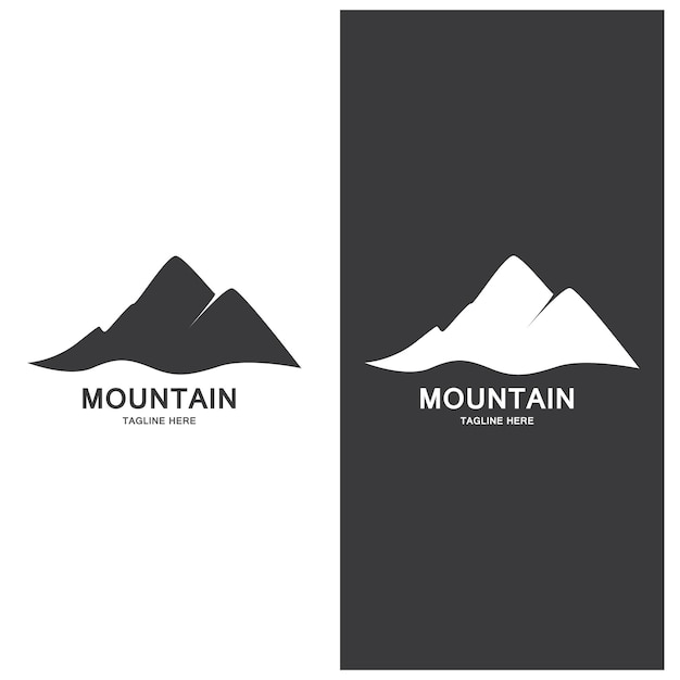 Szablon Ikon Krajobrazu Logo Górskiego I Falowego
