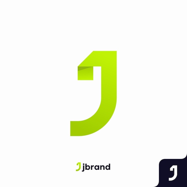Szablon ikony logo LetterJ płaski minimalistyczny