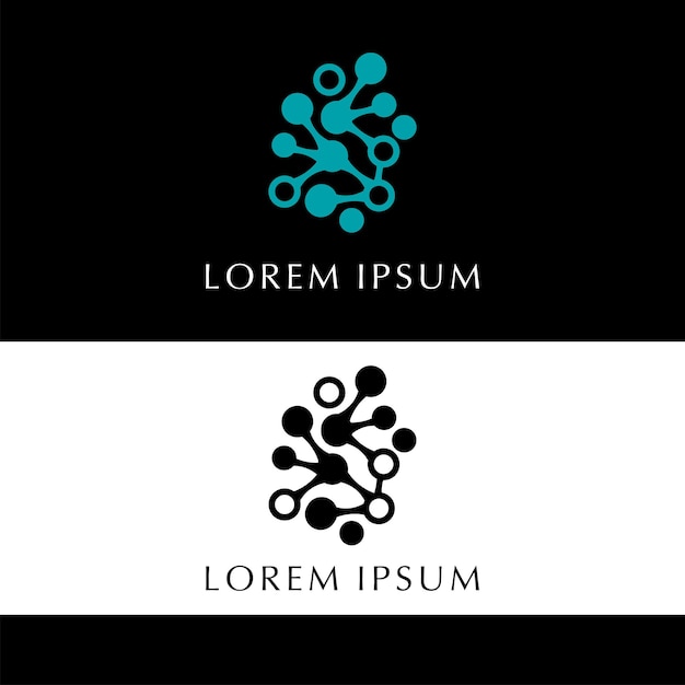 Szablon ikony projektu logo neuronu
