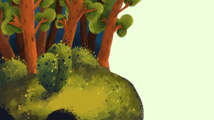 Wektor szablon ilustracji przyrody leśnej