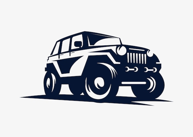 Szablon Ilustracji Wektorowych Samochodów Terenowych Suv Do Etykiet, Emblematów, Odznak Lub Logo