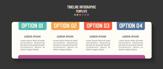 Plik wektorowy szablon infograficzny dla biznesu 4 kroki nowoczesnego diagramu osi czasu