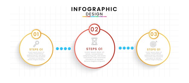 Szablon infograficzny dla koncepcji biznesowej osi czasu z 3 krokami