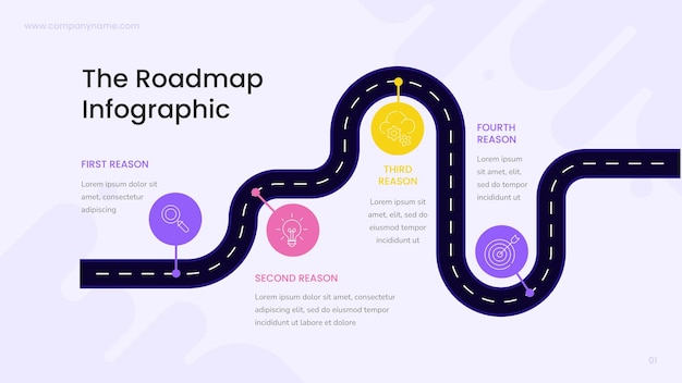 Szablon infograficzny mapy drogowej