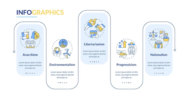 Plik wektorowy szablon infograficzny prostokąta ruchu politycznego