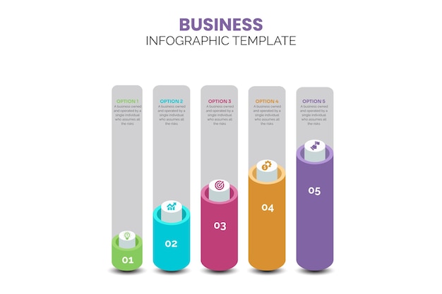 szablon infograficzny z ikonami i 5 opcjami lub krokami 3d sześciany może być używany do układu przepływu pracy