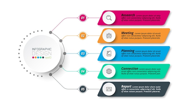 Szablon Infografika Biznes Lub Marketing Diagramu