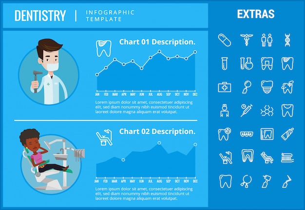 Szablon Infografika Stomatologia, Elementy I Ikony