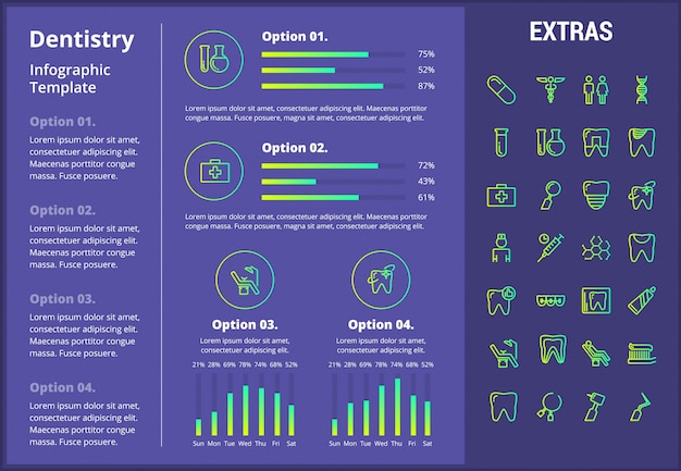 Szablon Infografika Stomatologia, Elementy I Ikony