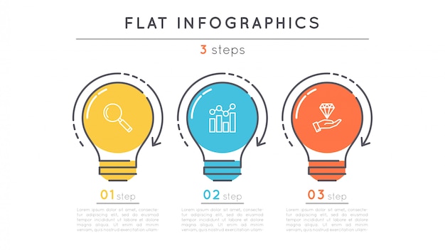 Szablon Infografikę Osi Czasu Płaskie Kroki.