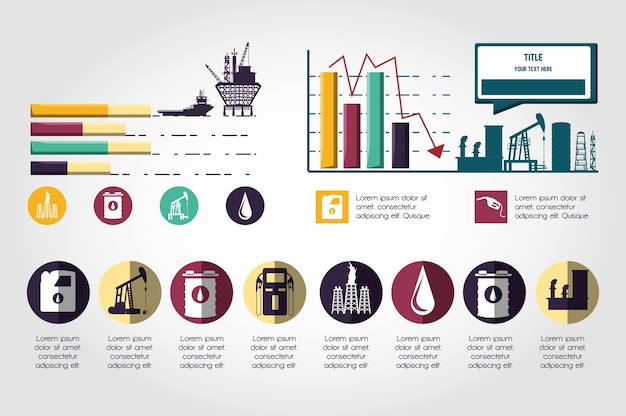 szablon infografikę przemysłu naftowego