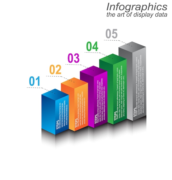 Szablon infografiki 3D do nowoczesnej wizualizacji danych oraz rankingu i statystyk