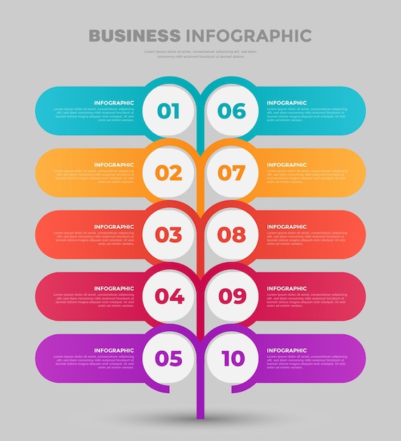 Szablon Infografiki Biznesowej 10 Kroków