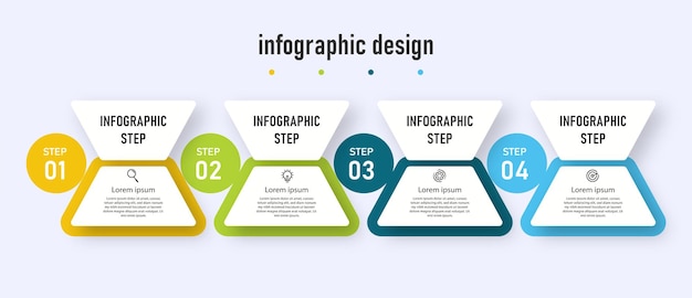 Plik wektorowy szablon infografiki biznesowej prezentacji diagramu z 4 opcjami