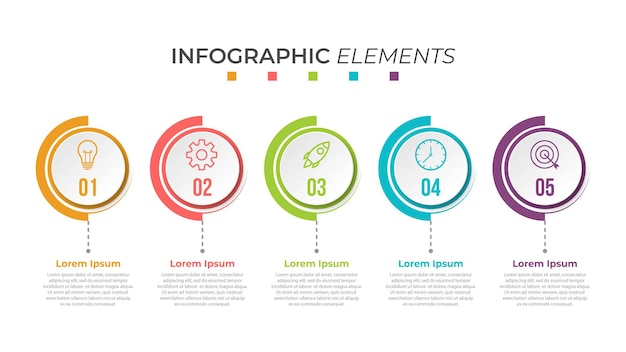 Szablon Infografiki Biznesowej Prezentacji Z 5 Opcjami