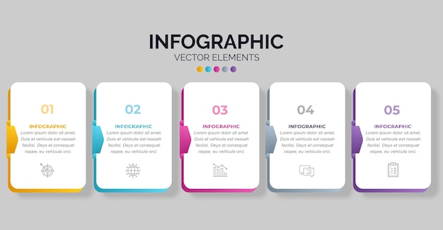 Szablon Infografiki Biznesowej Prezentacji Z 5 Opcjami