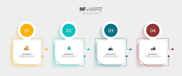 Szablon Infografiki Biznesowej W Czterech Krokach