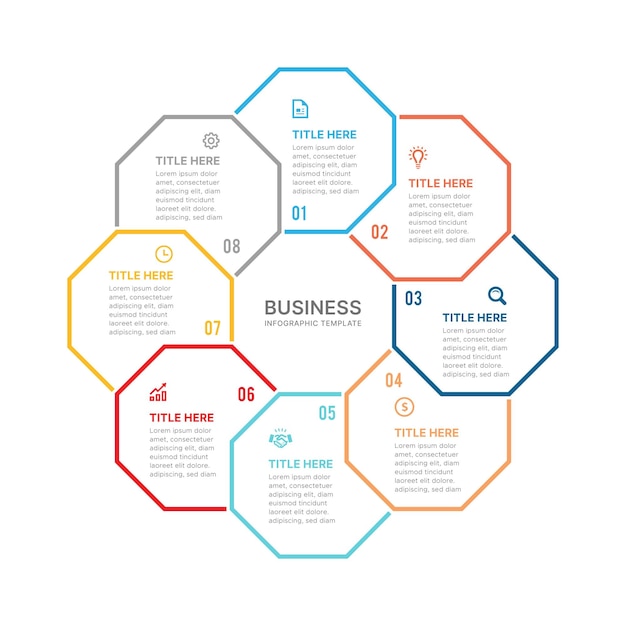 Szablon Infografiki Biznesowej Z 8 Opcjami