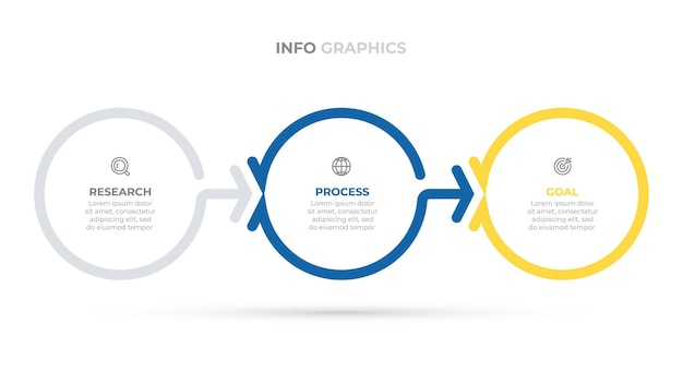 Szablon infografiki biznesowych Kreatywne elementy projektu z okręgiem i strzałką Ilustracja wektorowa