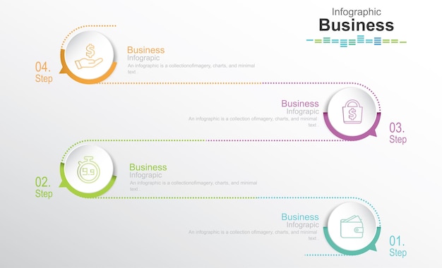 Szablon Infografiki Krok Po Kroku 4 Kroki Opcje Lub Poziomy Koncepcja Infografiki