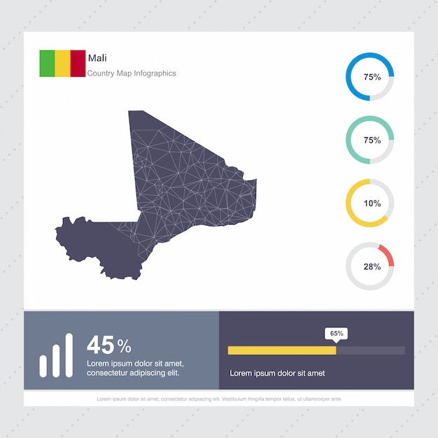 Plik wektorowy szablon infografiki mali map & flag