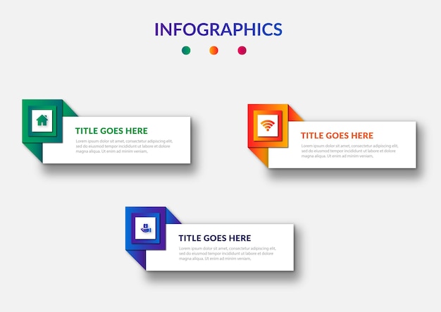 Szablon Infografiki Nowoczesnego Schematu Blokowego Procesu Gradientowego