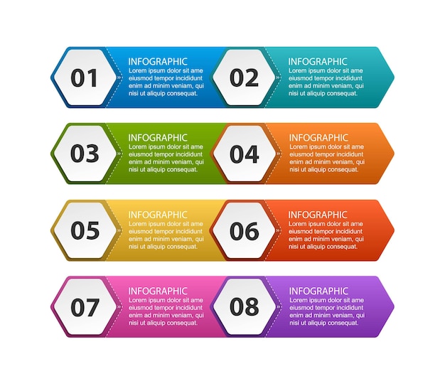 Szablon infografiki opcji sześciokątnych