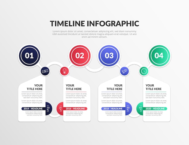 Szablon Infografiki Osi Czasu Gradientu