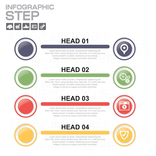 Szablon Infografiki Osi Czasu Z Opcjami, Diagram Procesu