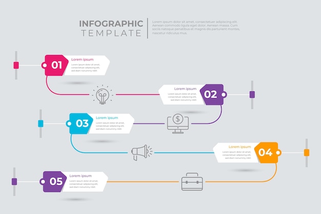 Szablon Infografiki Płaskiego Procesu